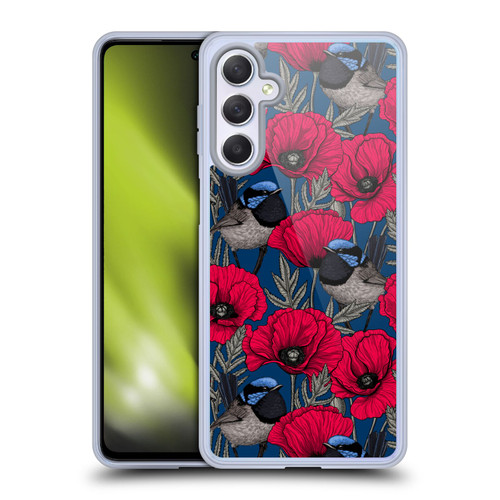 Katerina Kirilova Floral Patterns Fairy Wrens & Poppies Soft Gel Case for Samsung Galaxy M54 5G