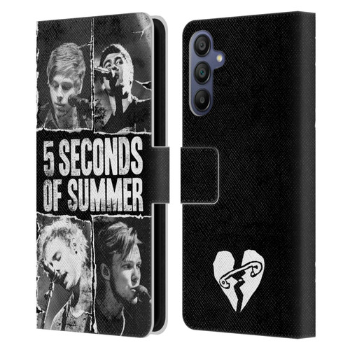 5 Seconds of Summer Posters Torn Papers 2 Leather Book Wallet Case Cover For Samsung Galaxy A15