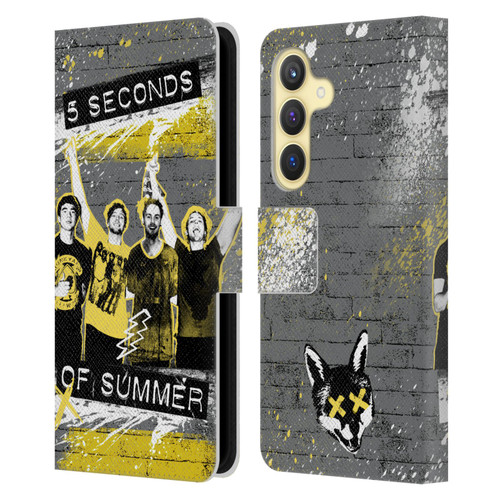 5 Seconds of Summer Posters Splatter Leather Book Wallet Case Cover For Samsung Galaxy S24 5G