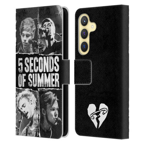 5 Seconds of Summer Posters Torn Papers 2 Leather Book Wallet Case Cover For Samsung Galaxy S24 5G