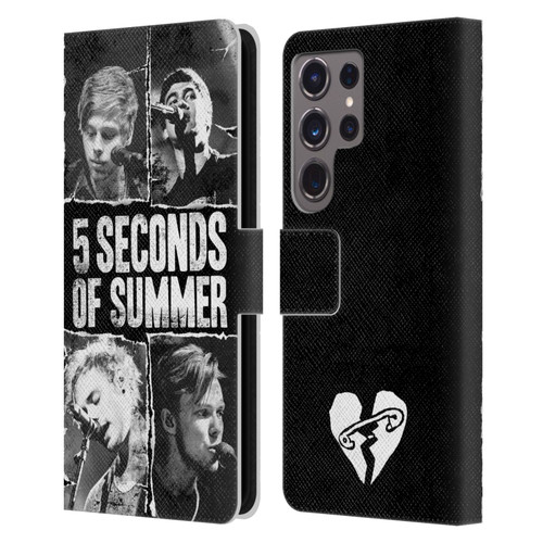5 Seconds of Summer Posters Torn Papers 2 Leather Book Wallet Case Cover For Samsung Galaxy S24 Ultra 5G