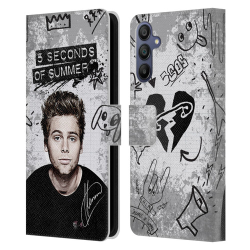 5 Seconds of Summer Solos Vandal Luke Leather Book Wallet Case Cover For Samsung Galaxy A15