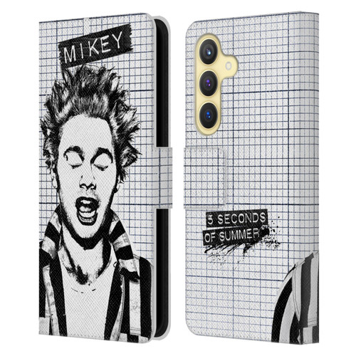 5 Seconds of Summer Solos Grained Mikey Leather Book Wallet Case Cover For Samsung Galaxy S24 5G