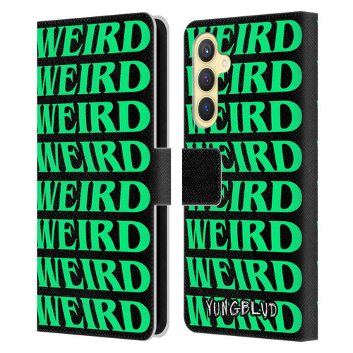 Yungblud Graphics Weird! Text Leather Book Wallet Case Cover For Samsung Galaxy S23 FE 5G