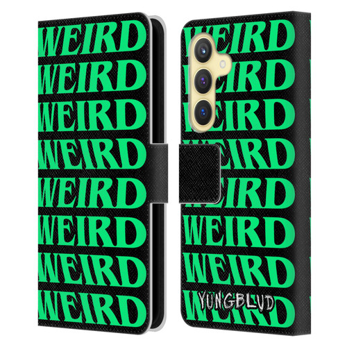 Yungblud Graphics Weird! Text Leather Book Wallet Case Cover For Samsung Galaxy S24 5G