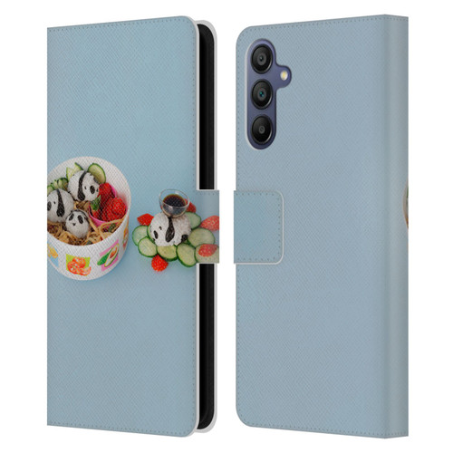 Pepino De Mar Foods Panda Rice Ball Leather Book Wallet Case Cover For Samsung Galaxy A15