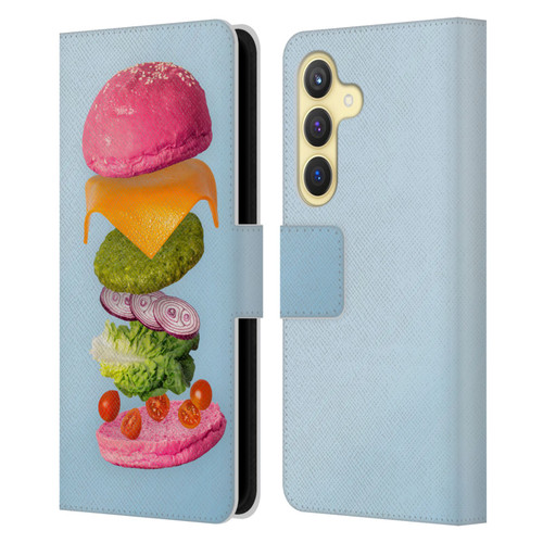Pepino De Mar Foods Burger 2 Leather Book Wallet Case Cover For Samsung Galaxy S24 5G