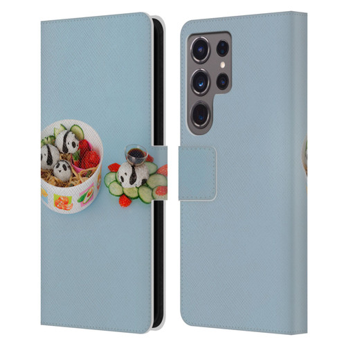Pepino De Mar Foods Panda Rice Ball Leather Book Wallet Case Cover For Samsung Galaxy S24 Ultra 5G