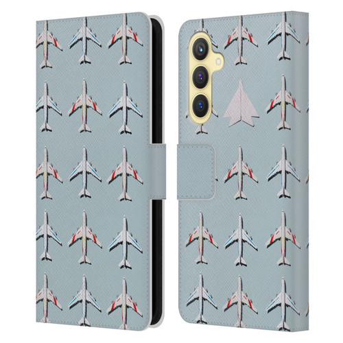 Pepino De Mar Patterns 2 Airplane Leather Book Wallet Case Cover For Samsung Galaxy S23 FE 5G