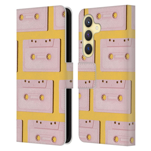 Pepino De Mar Patterns 2 Cassette Tape Leather Book Wallet Case Cover For Samsung Galaxy S24 5G