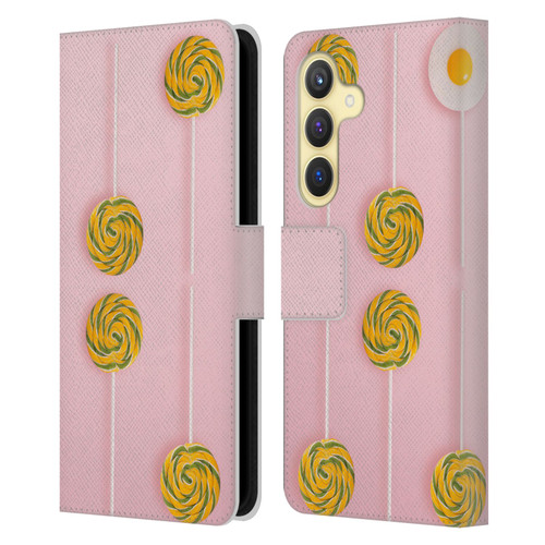 Pepino De Mar Patterns 2 Lollipop Leather Book Wallet Case Cover For Samsung Galaxy S24 5G