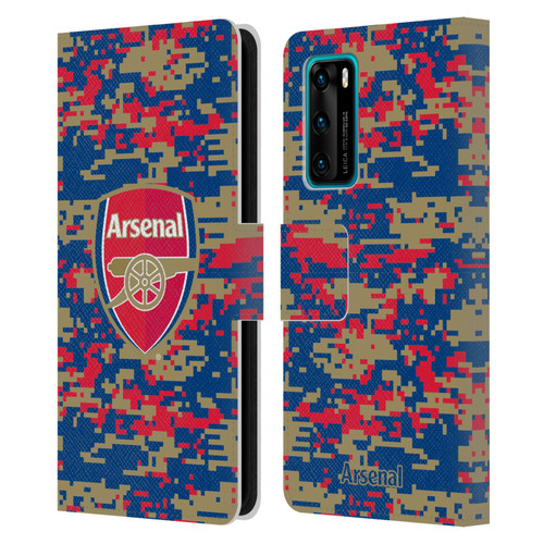 Arsenal FC Crest Patterns Digital Camouflage Leather Book Wallet Case Cover For Huawei P40 5G