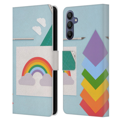 Pepino De Mar Rainbow Art Leather Book Wallet Case Cover For Samsung Galaxy A15