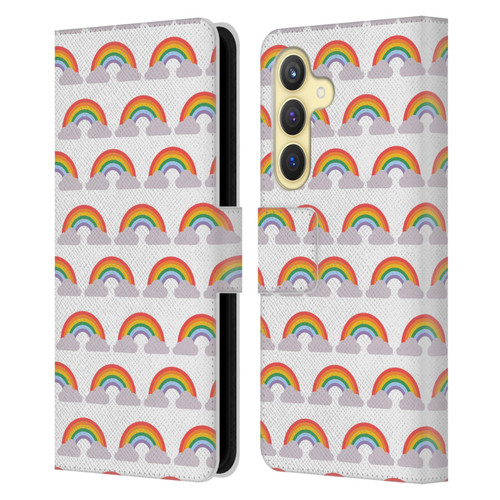 Pepino De Mar Rainbow Pattern Leather Book Wallet Case Cover For Samsung Galaxy S24 5G