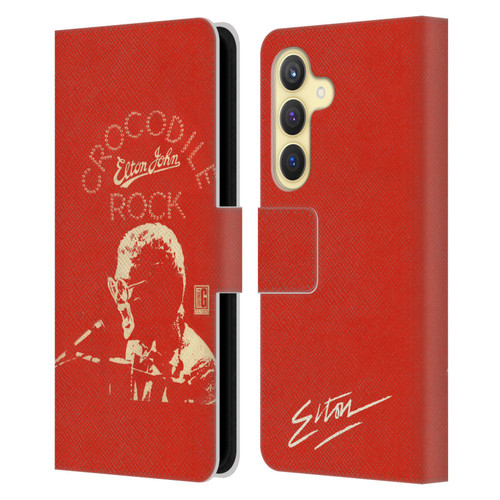 Elton John Artwork Crocodile Rock Single Leather Book Wallet Case Cover For Samsung Galaxy S24 5G