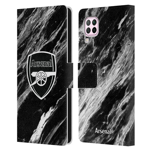 Arsenal FC Crest Patterns Marble Leather Book Wallet Case Cover For Huawei Nova 6 SE / P40 Lite