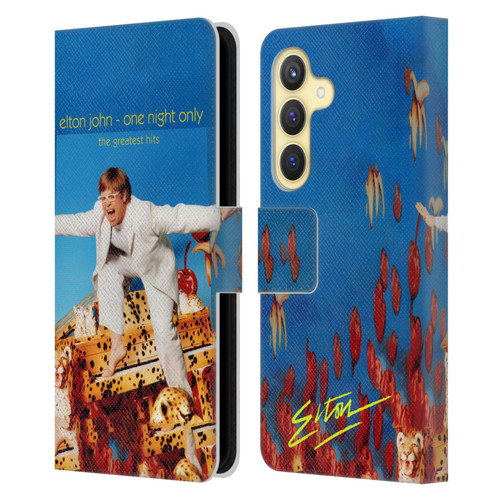 Elton John Artwork One Night Only Album Leather Book Wallet Case Cover For Samsung Galaxy S24 5G