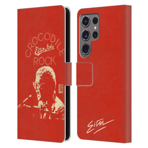 Elton John Artwork Crocodile Rock Single Leather Book Wallet Case Cover For Samsung Galaxy S24 Ultra 5G