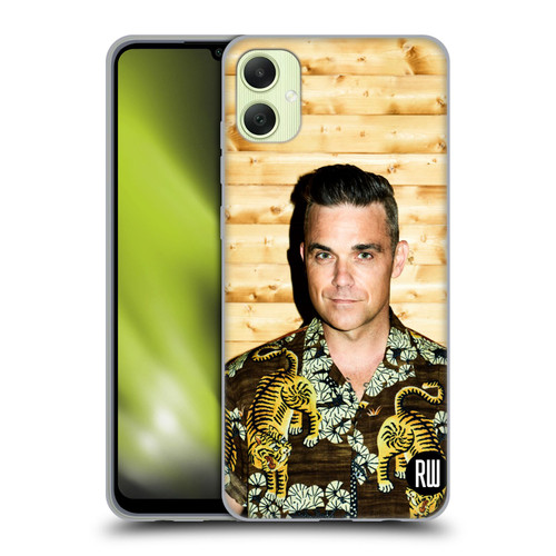 Robbie Williams Calendar Tiger Print Shirt Soft Gel Case for Samsung Galaxy A05