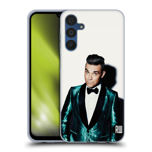 Robbie Williams Calendar White Background Soft Gel Case for Samsung Galaxy A15