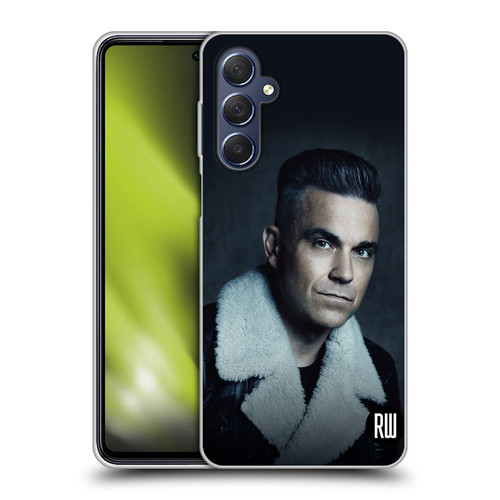 Robbie Williams Calendar Leather Jacket Soft Gel Case for Samsung Galaxy M54 5G