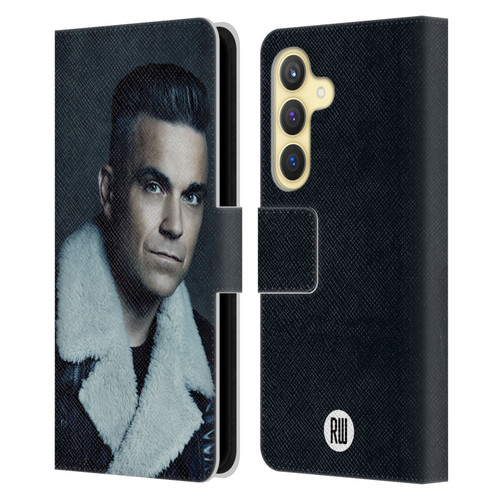Robbie Williams Calendar Leather Jacket Leather Book Wallet Case Cover For Samsung Galaxy S24 5G
