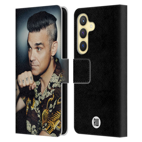 Robbie Williams Calendar Love Tattoo Leather Book Wallet Case Cover For Samsung Galaxy S24 5G