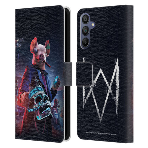 Watch Dogs Legion Artworks Winston Skull Leather Book Wallet Case Cover For Samsung Galaxy A15