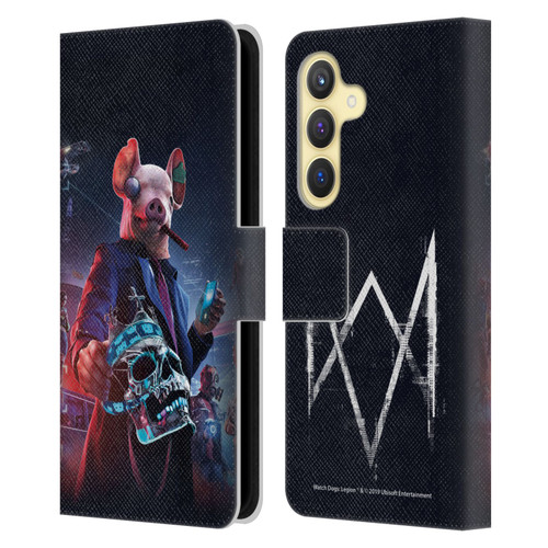 Watch Dogs Legion Artworks Winston Skull Leather Book Wallet Case Cover For Samsung Galaxy S24 5G