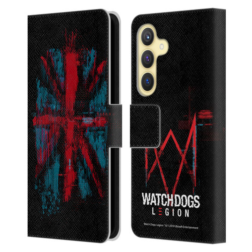 Watch Dogs Legion Key Art Flag Glitch Leather Book Wallet Case Cover For Samsung Galaxy S24 5G