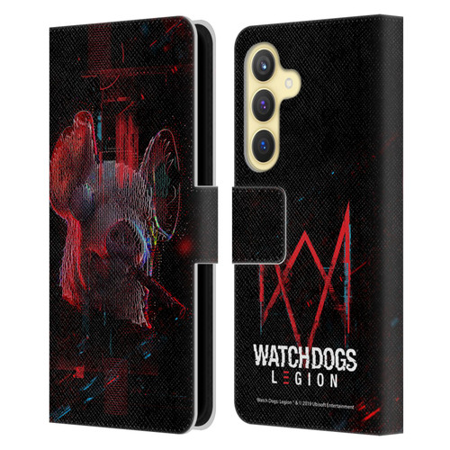 Watch Dogs Legion Key Art Pig Head Glitch Leather Book Wallet Case Cover For Samsung Galaxy S24 5G