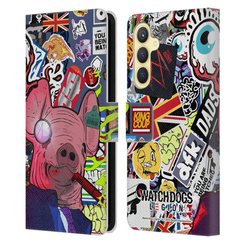 Watch Dogs Legion Street Art Winston Stickerbomb Leather Book Wallet Case Cover For Samsung Galaxy S23 FE 5G