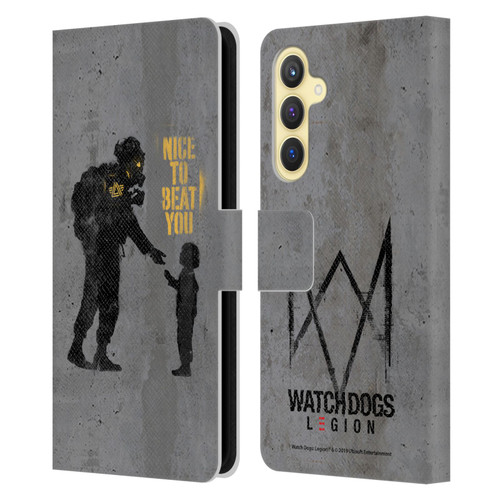 Watch Dogs Legion Street Art Nice To Beat You Leather Book Wallet Case Cover For Samsung Galaxy S23 FE 5G