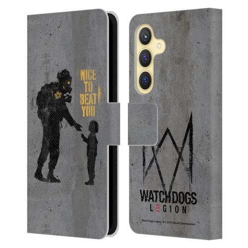 Watch Dogs Legion Street Art Nice To Beat You Leather Book Wallet Case Cover For Samsung Galaxy S24 5G