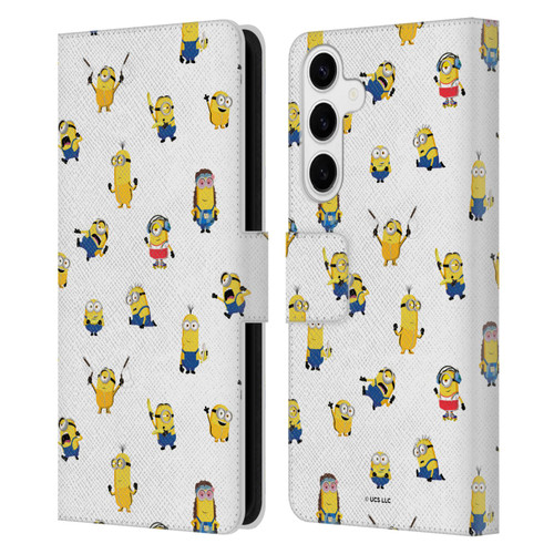 Minions Rise of Gru(2021) Humor Costume Pattern Leather Book Wallet Case Cover For Samsung Galaxy S24+ 5G