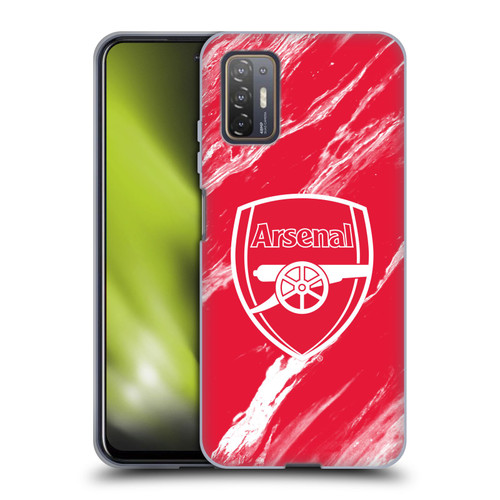 Arsenal FC Crest Patterns Red Marble Soft Gel Case for HTC Desire 21 Pro 5G