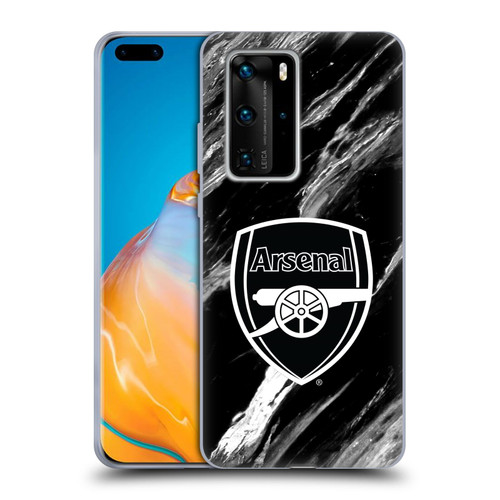 Arsenal FC Crest Patterns Marble Soft Gel Case for Huawei P40 Pro / P40 Pro Plus 5G