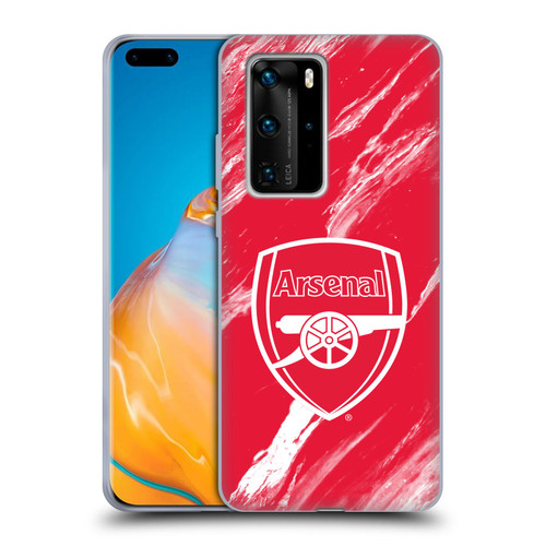 Arsenal FC Crest Patterns Red Marble Soft Gel Case for Huawei P40 Pro / P40 Pro Plus 5G