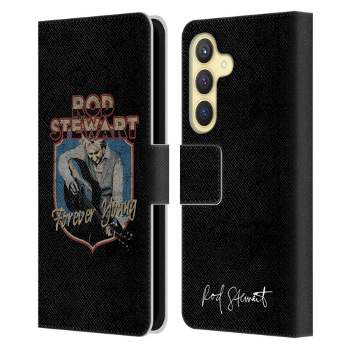 Rod Stewart Art Forever Young Leather Book Wallet Case Cover For Samsung Galaxy S24 5G