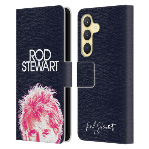 Rod Stewart Art Neon Leather Book Wallet Case Cover For Samsung Galaxy S24 5G