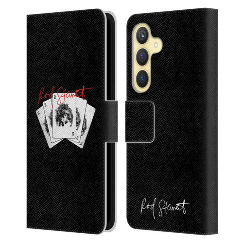 Rod Stewart Art Poker Hand Leather Book Wallet Case Cover For Samsung Galaxy S24 5G