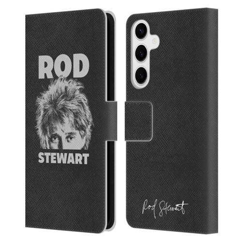Rod Stewart Art Black And White Leather Book Wallet Case Cover For Samsung Galaxy S24+ 5G