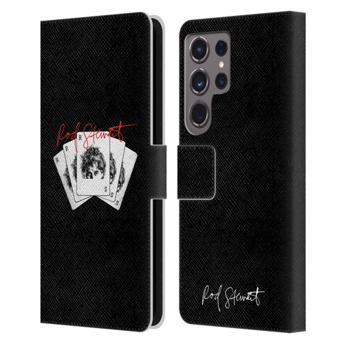 Rod Stewart Art Poker Hand Leather Book Wallet Case Cover For Samsung Galaxy S24 Ultra 5G