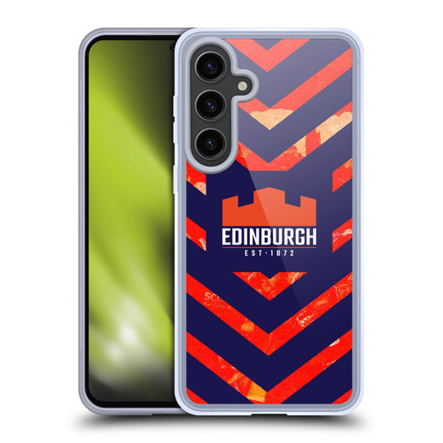 Edinburgh Rugby Graphic Art Orange Pattern Soft Gel Case for Samsung Galaxy S24+ 5G