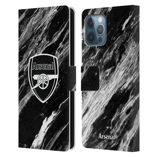 Arsenal FC Crest Patterns Marble Leather Book Wallet Case Cover For Apple iPhone 12 Pro Max