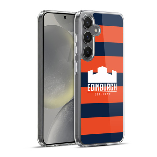 Edinburgh Rugby Graphics Stripes Soft Gel Case for Samsung Galaxy S24+ 5G & MagSafe