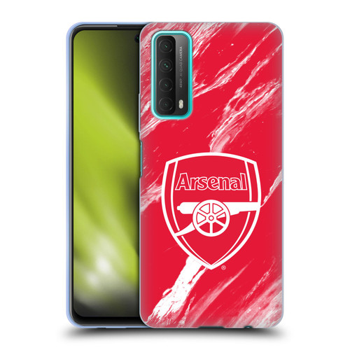 Arsenal FC Crest Patterns Red Marble Soft Gel Case for Huawei P Smart (2021)