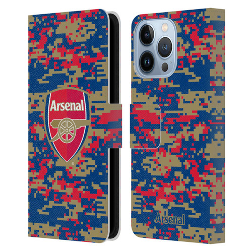 Arsenal FC Crest Patterns Digital Camouflage Leather Book Wallet Case Cover For Apple iPhone 13 Pro