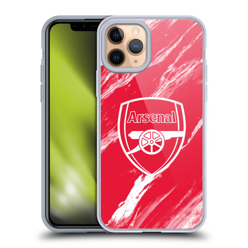 Arsenal FC Crest Patterns Red Marble Soft Gel Case for Apple iPhone 11 Pro & MagSafe