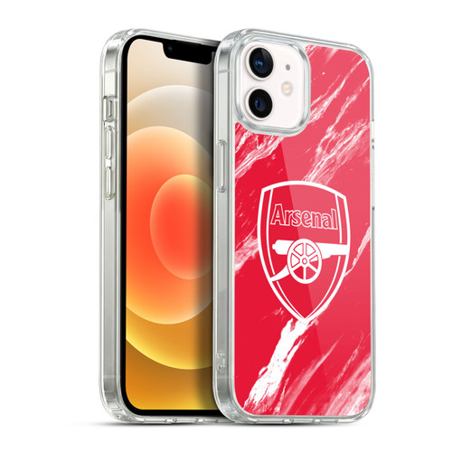 Arsenal FC Crest Patterns Red Marble Soft Gel Case for Apple iPhone 12 / iPhone 12 Pro & MagSafe